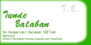 tunde balaban business card